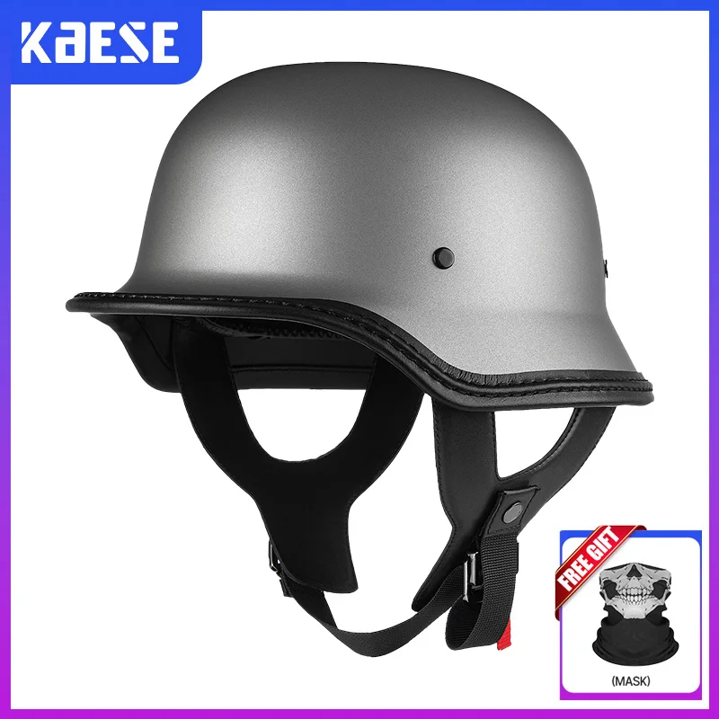 

Lightweight Fiberglass Half Face Helmet Fiber Glass Motorcycle Helmet German Style Helmet for Men Cascos Para Motos DOT Approved