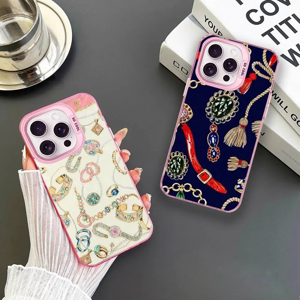 

Luxury Network Phone Case For iPhone 16,15,14,13,12,11,Mini,Pro,MAX Pink Matte Shockproof Cover