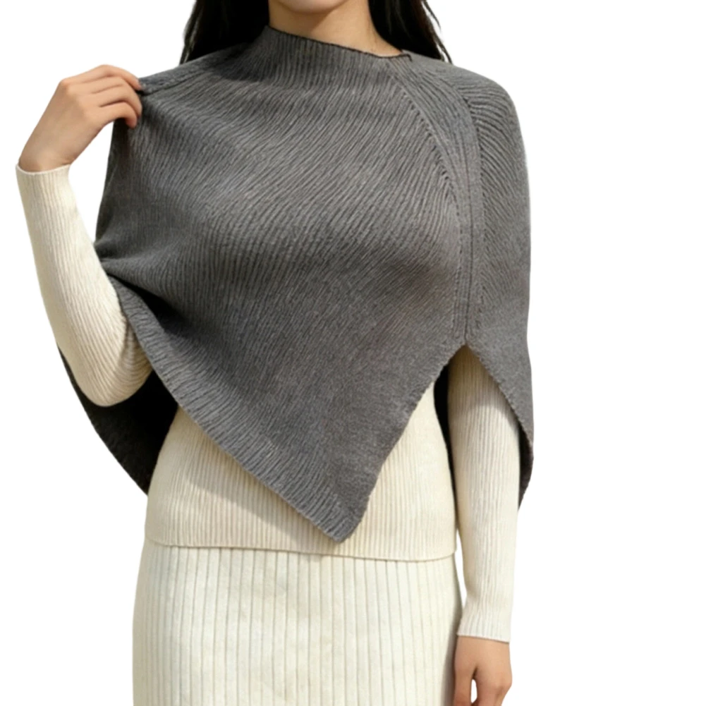 Women's Knitted Shawl Scarf Pullover Neck Cover Warm Shawl Single-sided Split Neck Cover Warm Shawl Single-sided Split