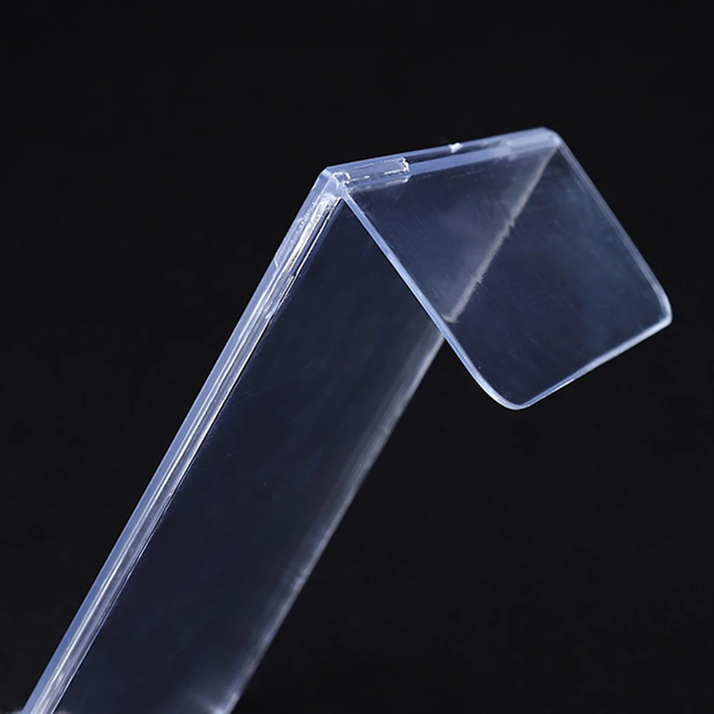 

5pcs L-shaped Acrylic Display Stand Clear Sign Holder Slanted Table Rack for Menu Document Literature Pamphlet Supermarket Shop