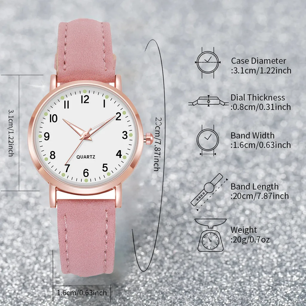 Женские часы с двойным цифровым циферблатом, часы для пар, часы с кожаным ремешком