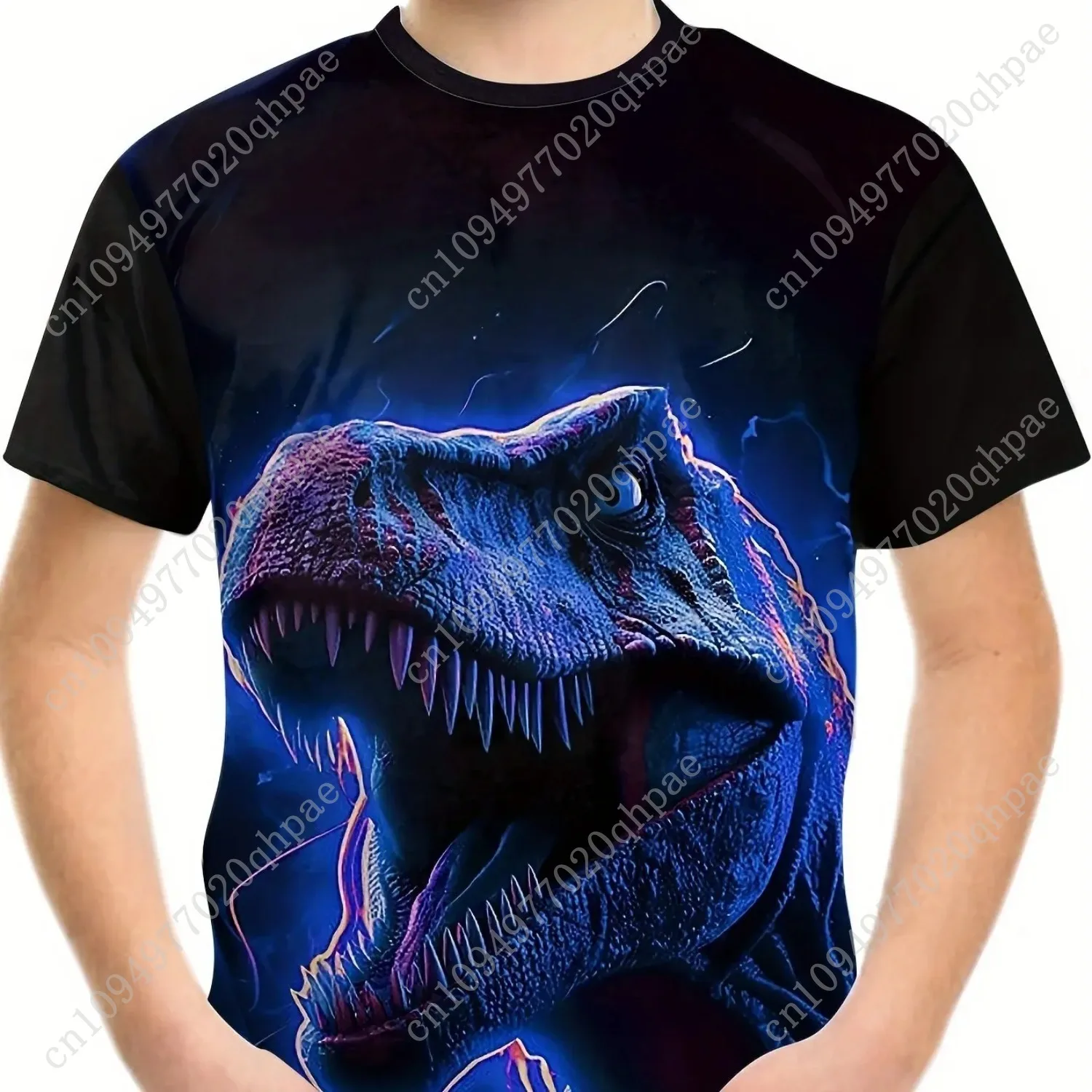 ملابس الأطفال الأولاد التي شيرت قصيرة الأكمام فتاة تي شيرت ثلاثية الأبعاد الكرتون الديناصورات عادية الجولة الرقبة تيز الاطفال ملابس الصيف بلايز