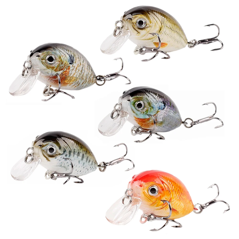 

5pcs/Set Mini Crank Fishing Lures 4cm 4g Micro Float Crankbaits Wobbler Fishing Lure 1.57" Hard Artificial Minnow Bass Tackle