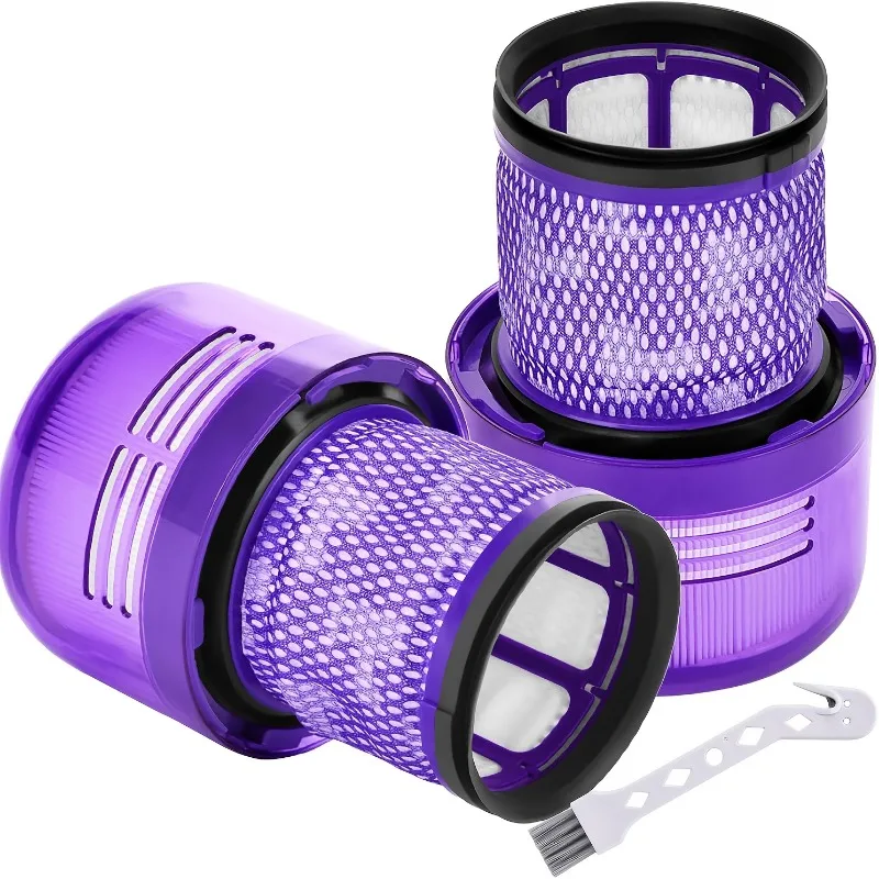 2-Piece Filters +1 Cleaning Brush, Compatible For Dyson V11 Animal/Torque Drive/Complete/Extra and V15/V15s Detect Models