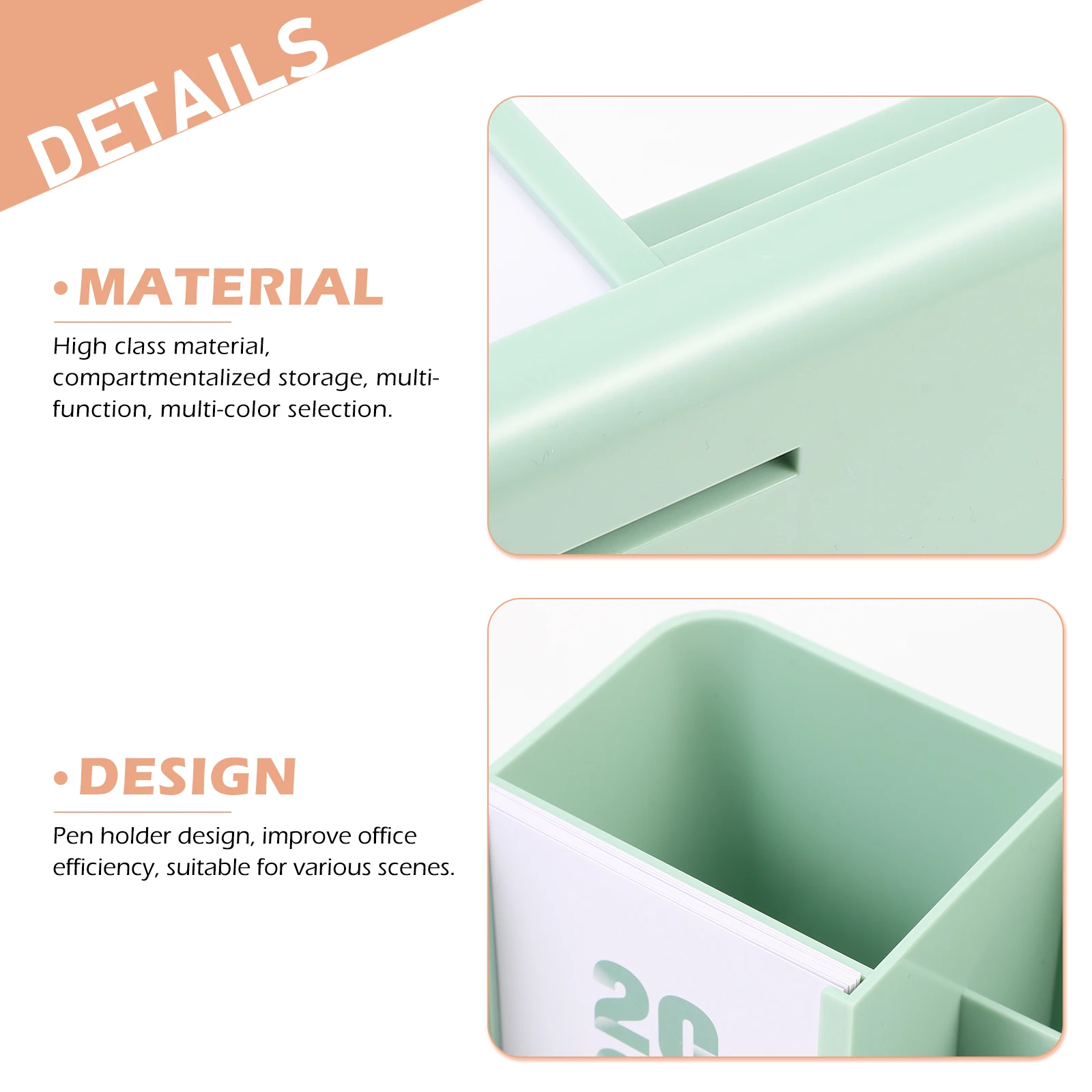 

Plastic Notepad Storage Box Desk Calendar Stand Desktop Sundries Organizer Pen Holder Multifunctional Office Stationery Box