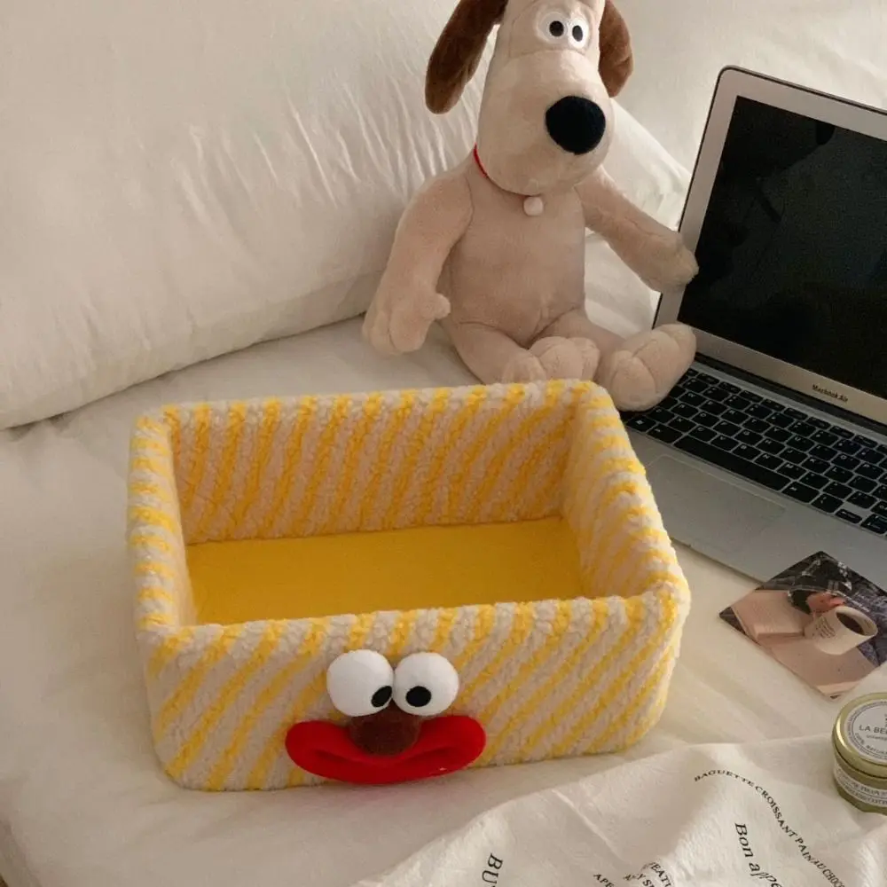 Space Saving Clown Storage Box Multipurpose Funny Cosmetics Storage Basket Rectangle Stripe Stationery Storage Rack Household