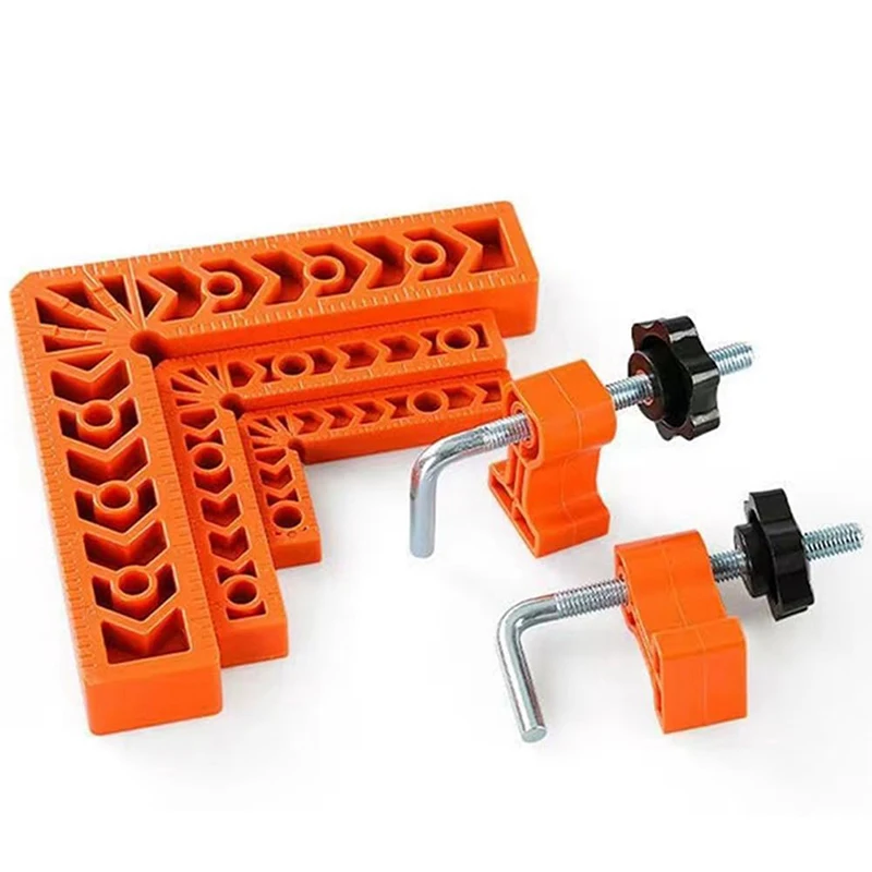90 Degree Positioning Squares 3/4/6/8 Inch Right Angle Clamps Reusable Plastic L Fixing Clamp Corner Clamping Woodworking Tools
