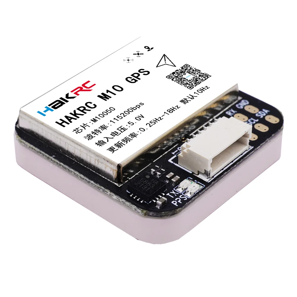 HAKRC M10 GPS-Modul mit QMC5883 Kompass Dual Protocol 5V Eingang 25x25mm für RC FPV Langstreckenflugzeug