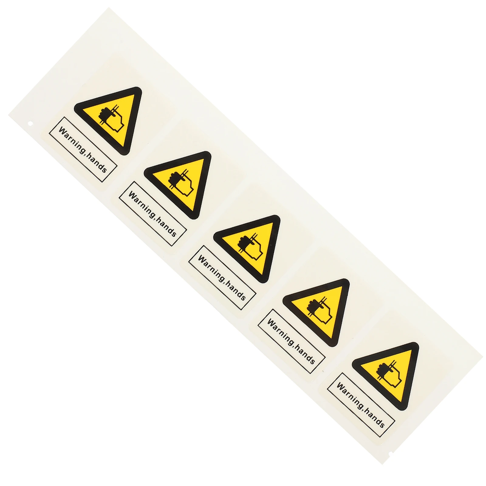 

5pcs Warning Labels Stickers Hand Crushing Signs Safety Caution PP Material Easy To Stick Strong Adhesion Practical Use