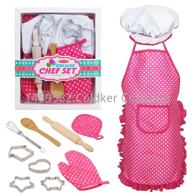 Kitchen Toy Play House For Girls Kids Simulation Kitchen Toy Utensils Supplies Set Baking Tools Cake Apron Chef Clothes Gift