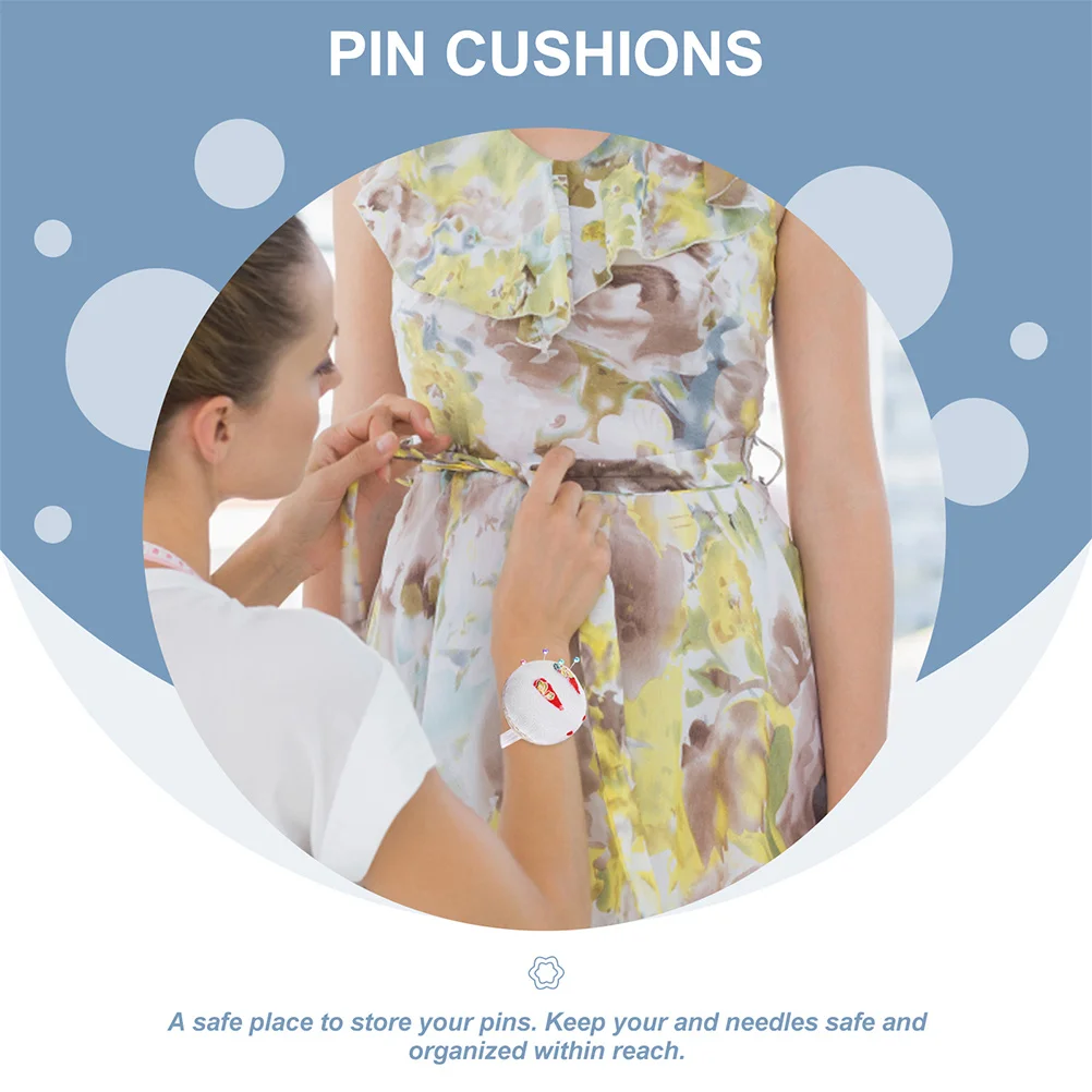 

2Pcs Pincushion with Wrist Strap Small Needle Organizer Wear-Resistant Sewing Accessory for Crafting Embroidery Convenient