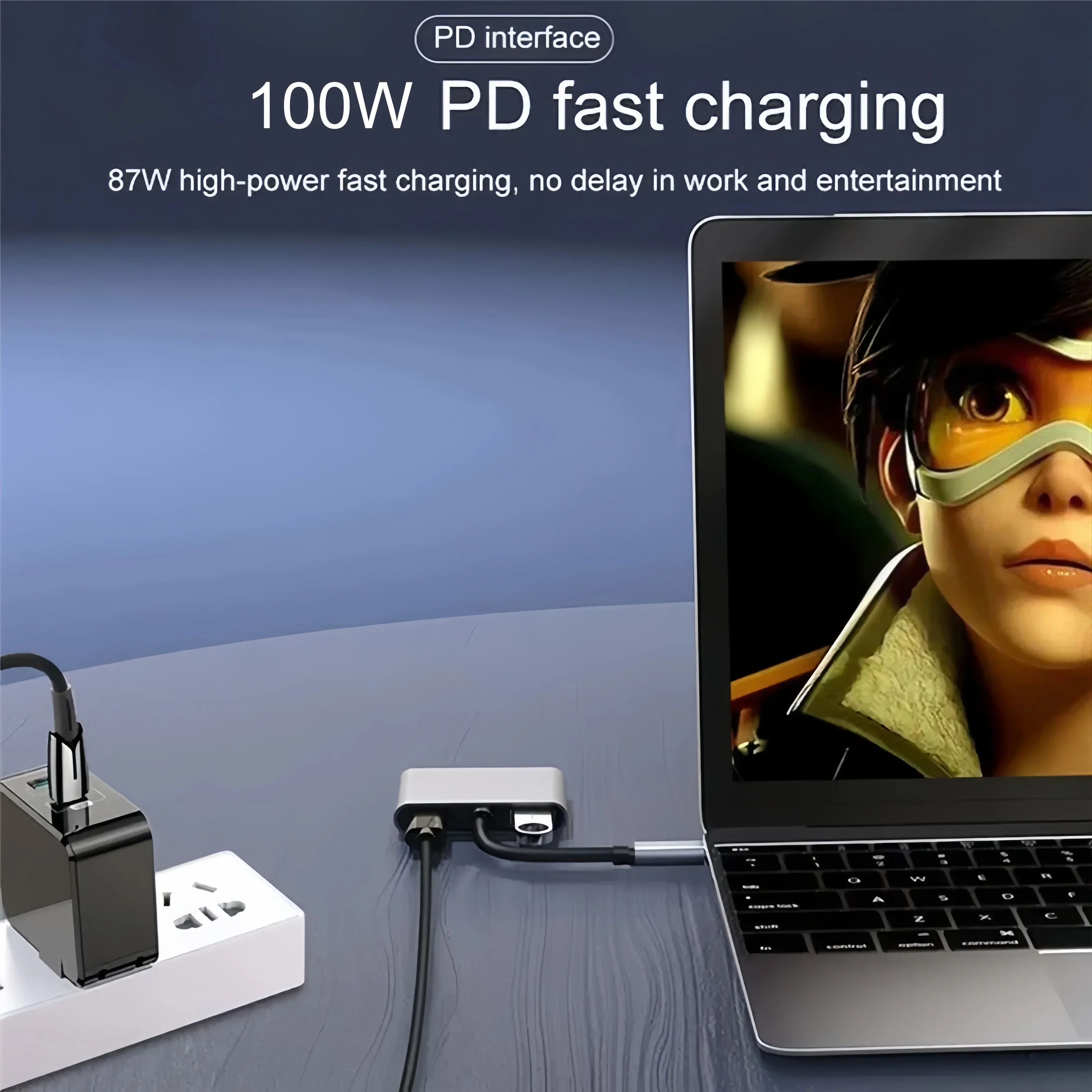 Station d'accueil USB C pour touristes, adaptateur 4K @ 60Hz, HUB USB 3.0 Type C vers HDMI, répartiteur USB C, adaptateur OTG pour ordinateur portable Macbook, 4 en 1