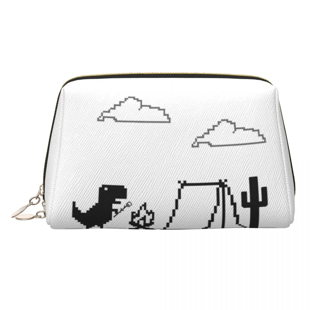 T-Rex Dino Offline Cactus Camping Fire Women Cosmetic Bag Travel Makeup Organizer Pouch Toiletry Storage Dopp Kit Case