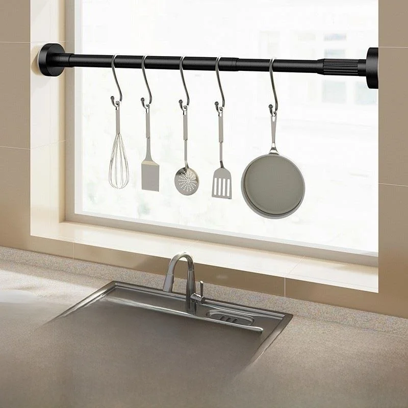 Kitchen Wall-Mounted Clothes Drying Rod Stretchable Towel Rack Small Cloth Holder Towel Holder Storage Rack Kitchen Accessories