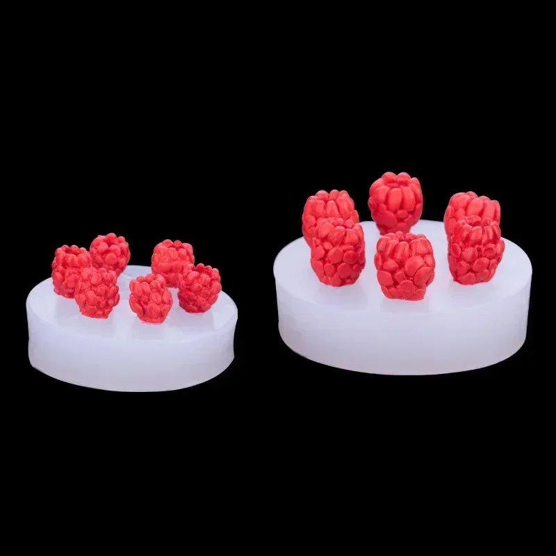 3D Raspberry Strawberry Silicone Mold DIY Emulational Fruit Cake Dessert Table Decorative Accessories Fruit Soft Candy Mold