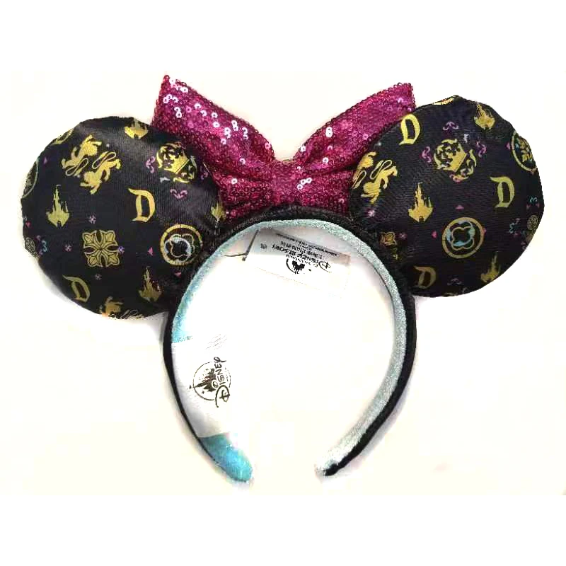 2024 NEW Disney Mickey Ears Headband Firework Headband with Jack Pumpkin King Cosplay Hairband Disneyland Letter Headband Gift