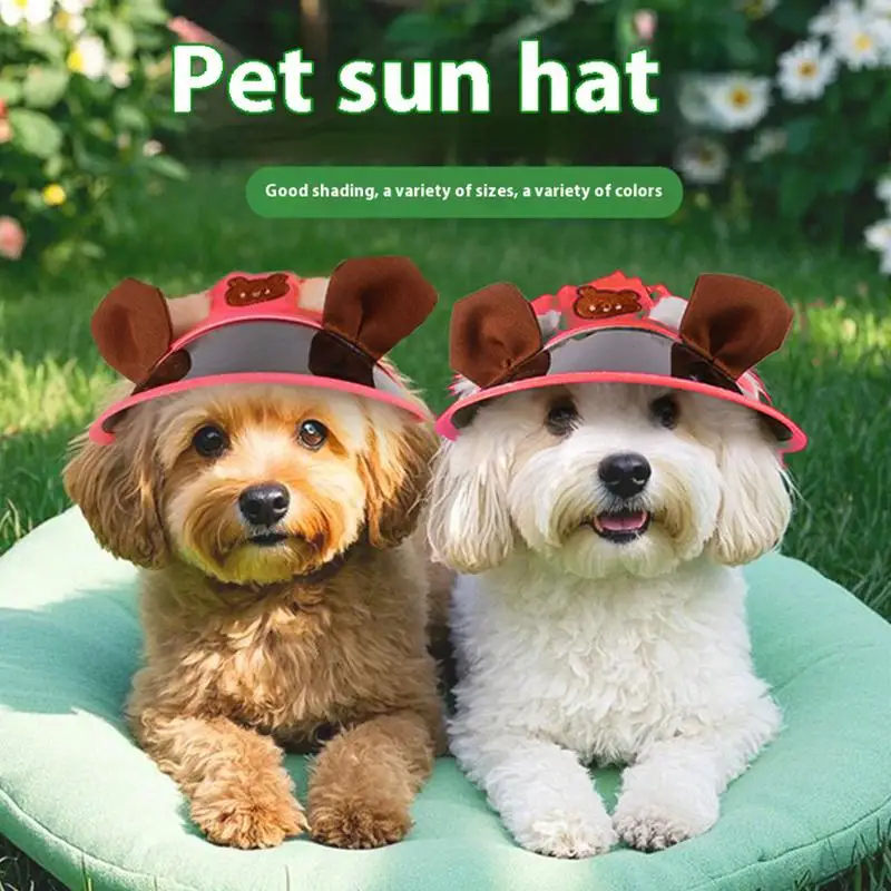 

Шляпа с солнцезащитным козырьком для собак, уличные кепки с котенком, солнцезащитные кепки для домашних животных, регулируемая дорожная спортивная шляпа с козырьком, наряд от солнца для маленького щенка