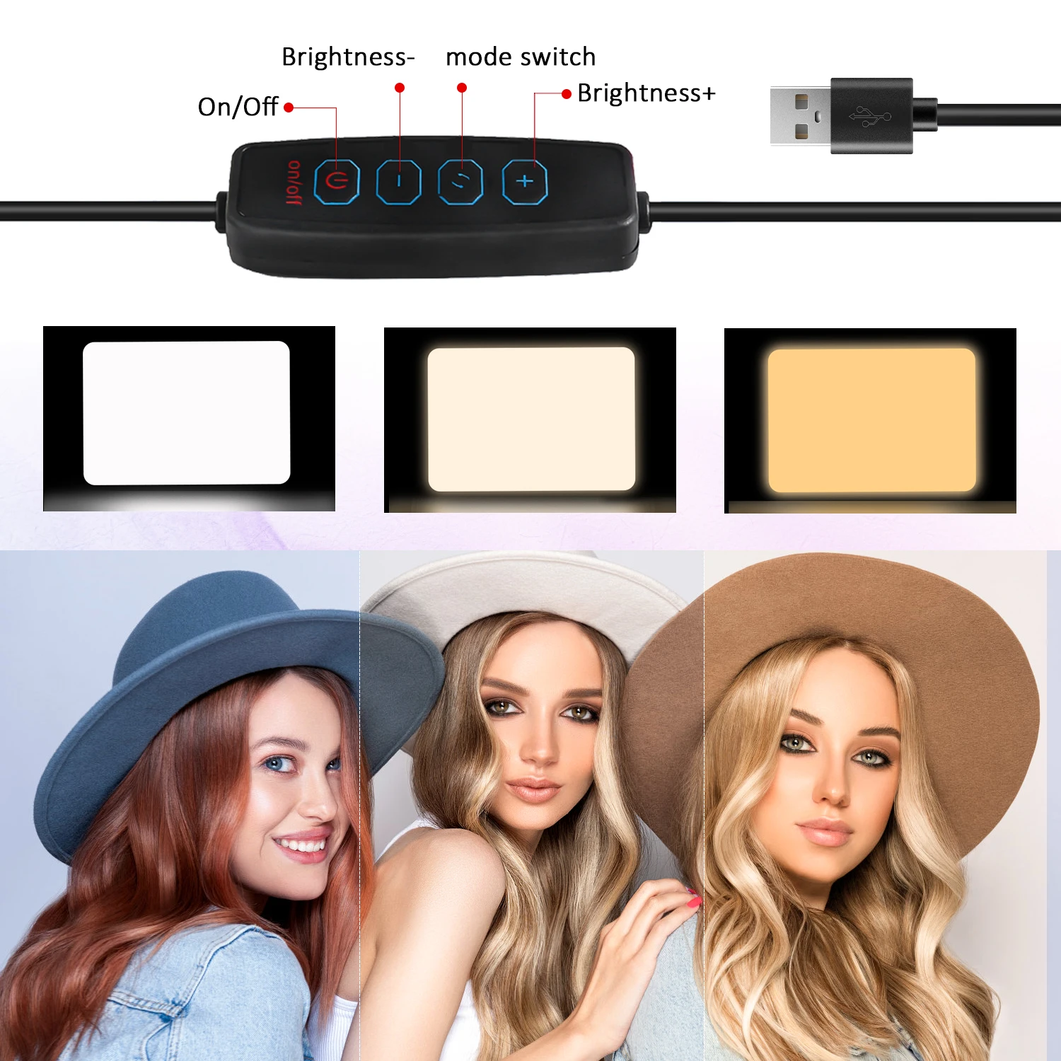 مصباح LED متعدد الاستخدامات مقاس 10 بوصات مع حامل ثلاثي القوائم مقاس 145 سم - تعديل الألوان بثلاثة مستويات - مثالي للبث ومقاطع الفيديو والصور