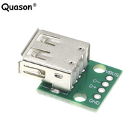 5pcs Type A Female USB To DIP 2.54mm PCB Connector Female USB PCB Board Connector USB PCB Socket USB Connector