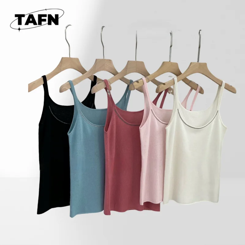 

Breathable Summer Vest for Women Sleeveless Soft Fabric Camisole Women Sleeveless Ribbed Shirt Casual Look AI0909