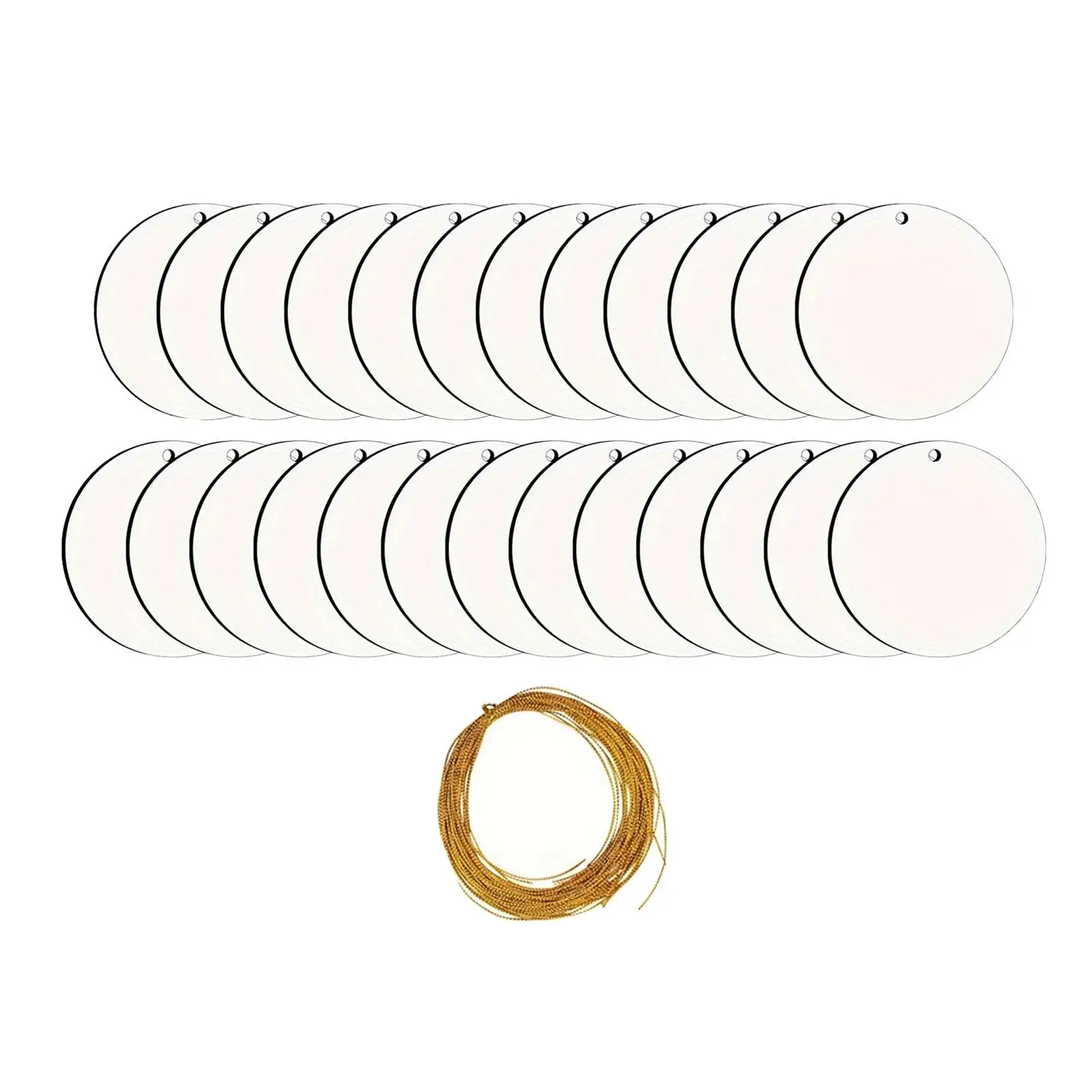 

25Pcs Sublimation Christmas Ornaments Round Blank Wood DIY Predrilled Hole