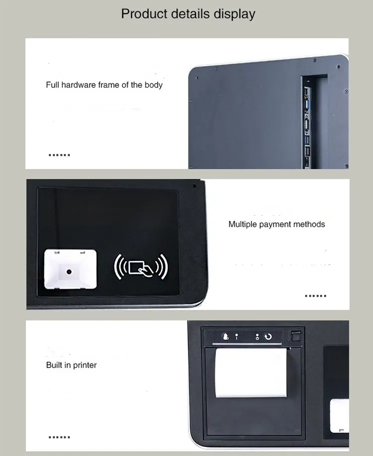11.6 Polegada tela de toque caixa de auto-serviço montado na parede nova tudo-em-uma máquina para imprimir e passar cartão e código de digitalização