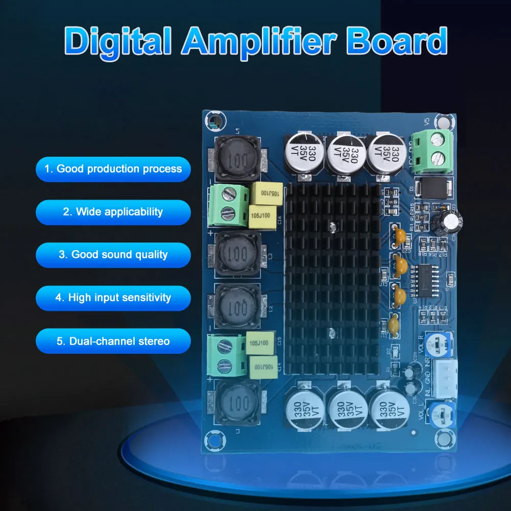 XH-M543 TPA3116D2 2*120W Dual Channel Digital Stereo Audio Power Amplifier Board High Power DIY 240W Amplificador Sound Board