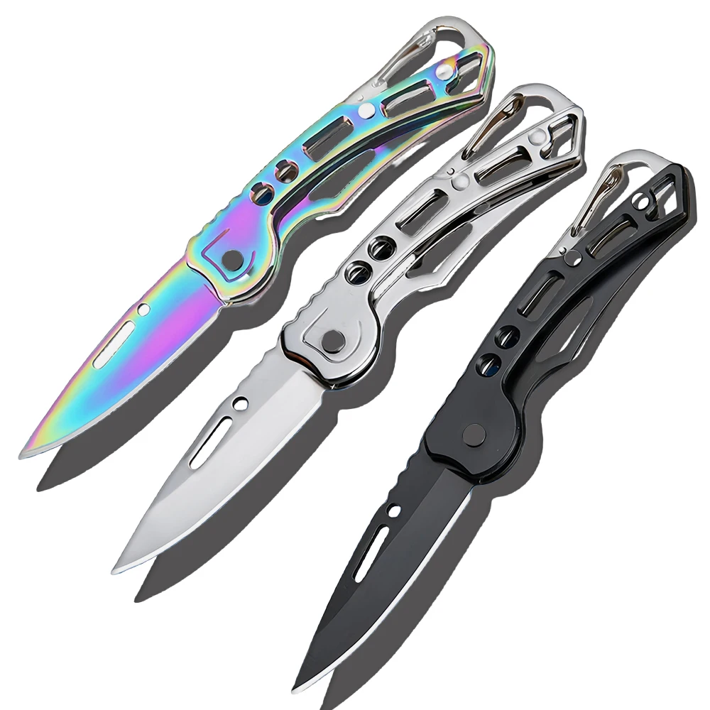 Folding Knife Portable Stainless Steel Pocket Knives for Men EDC Multitool Outdoor Camping Survival Tactical Knife Keychain