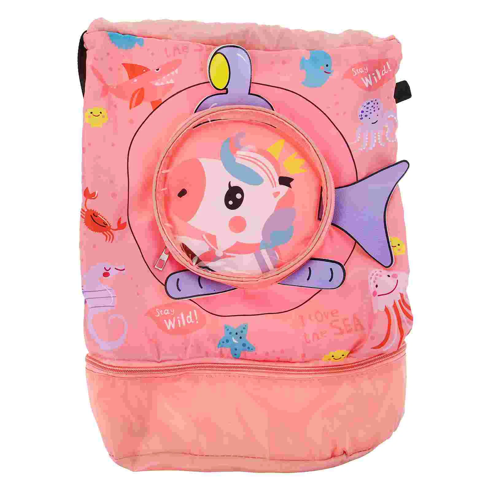 

Children's Swimming Bag Dry Wet Separated Drawstring Bags Gym for Backpack Beach Water Proof 600d Oxford Cloth Kids