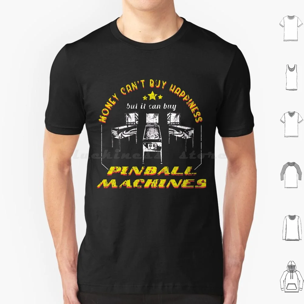 Money Can't Buy Happiness But It Can Buy Machines T Shirt 6xl Cotton Cool Tee Retro Arcade Machine Happiness Video Games Coin