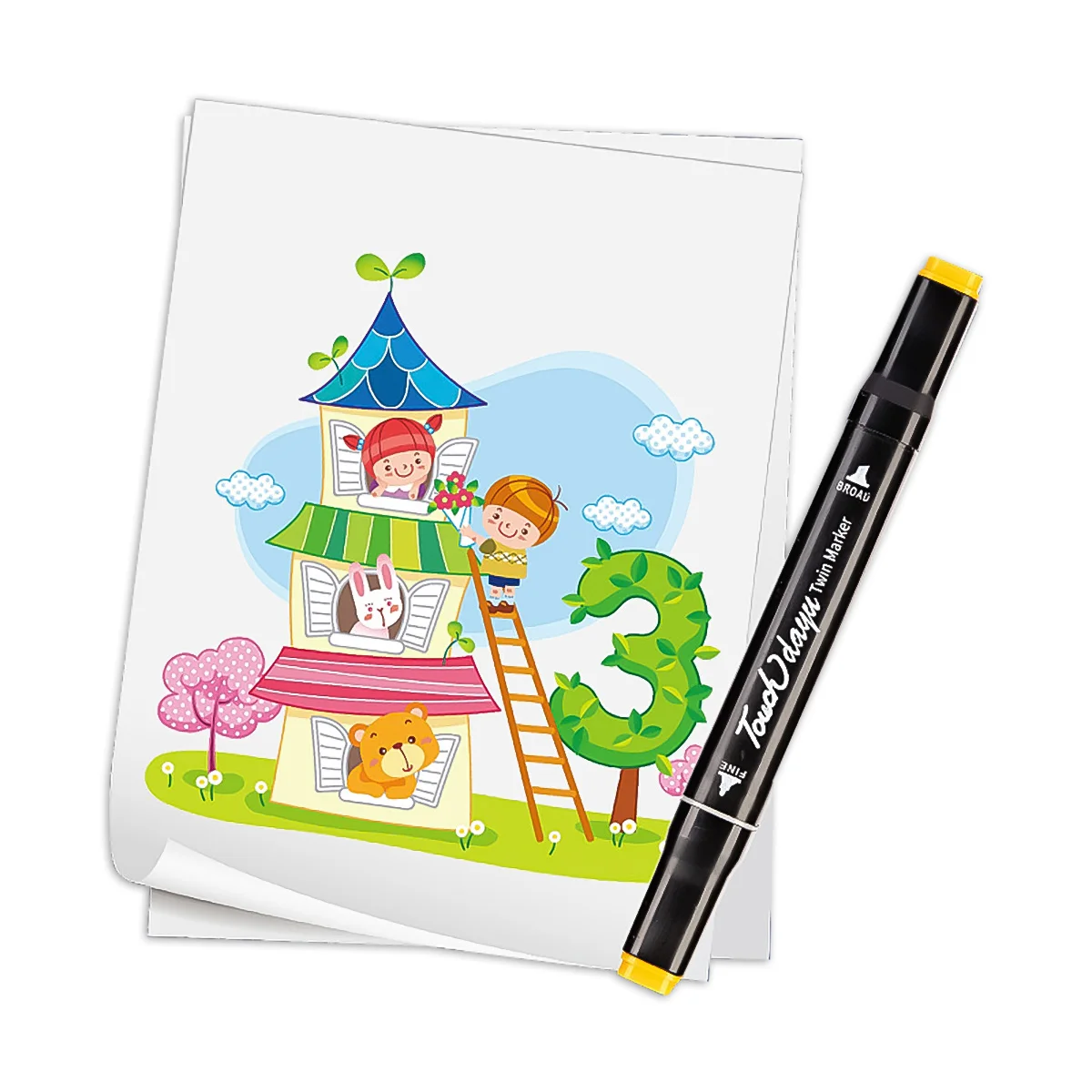 100pcs markers, double headed art drawing tools, colored pens, Christmas and New Year gifts