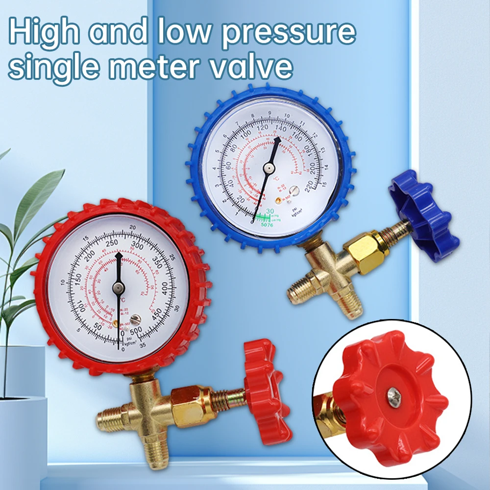 220PSI 500PSI Air Conditioning Refrigerant Recharge Pressure Gauge Manometer Thread 1/4 inch