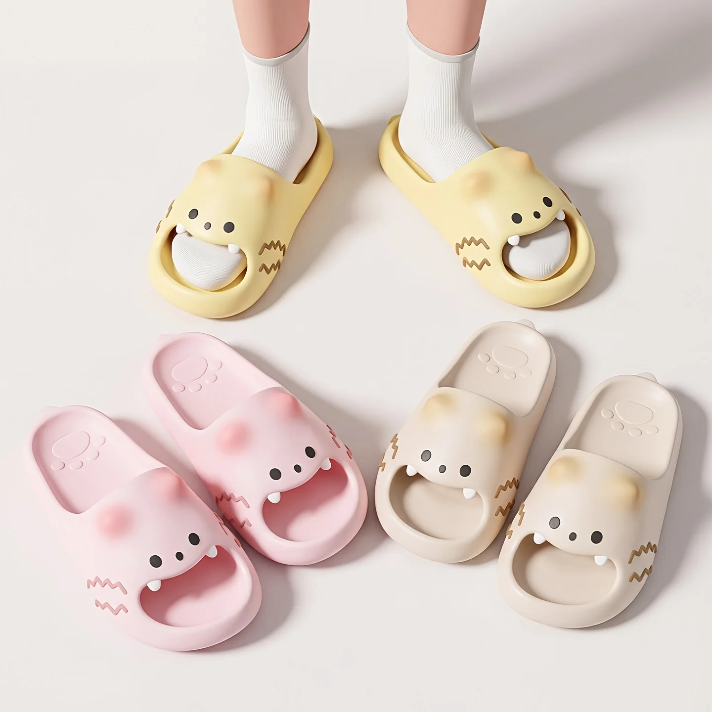 

Cute Cat Paw Slide Sandals Women Summer Soft Thick Sole Anti Slip Home Bathroom Kitten Slippers EVA Indoor Outdoor Beach Shoes