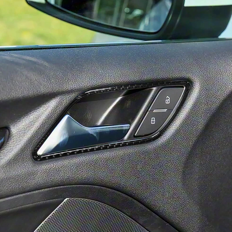 

Carbon Fiber Stickers Car Inner Door Handle Panel Frame Decoration Trim Strips For Audi A3 8V 2013-2019 Interior Accessories