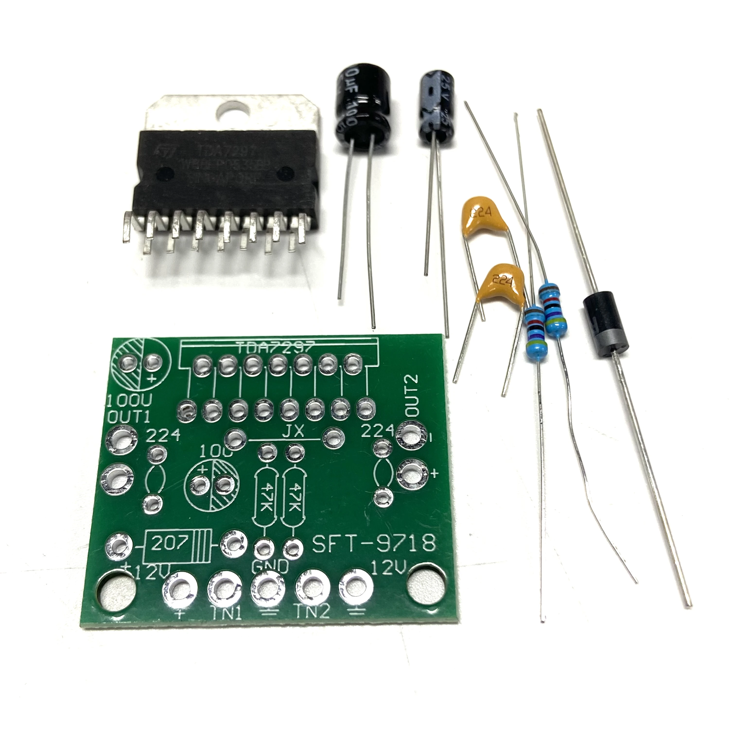 TDA7297 Amplifier Board Bulk DC 12V Pure Rear 2.0 Dual Channel 15W+15W Electronic DIY Kit