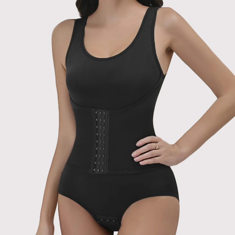 Open Crotch Bodysuit Shapewear Fake Two-piece Tummy Control Body Shaper Postpartum Slimming Sheath Woman Abdomen Hip Lift Corset