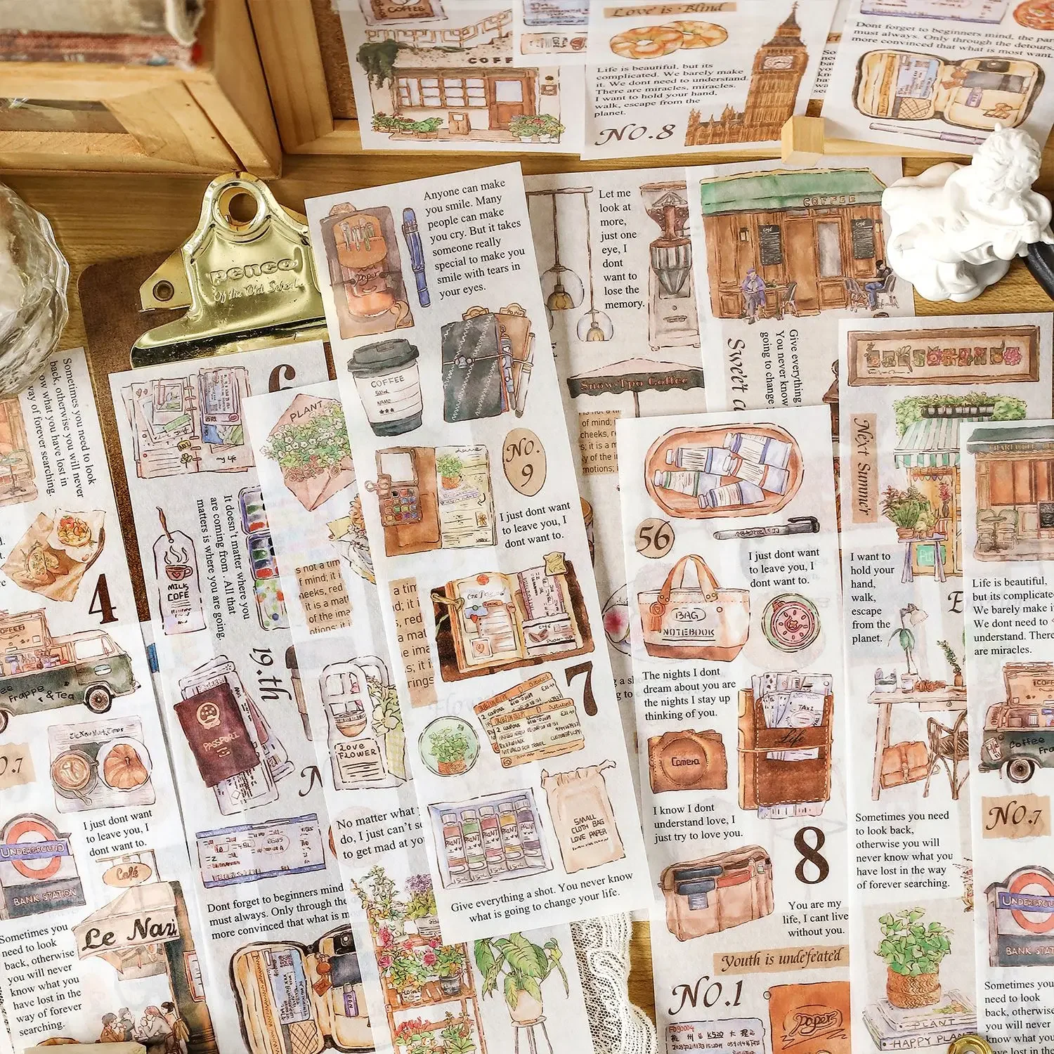 Journamm 6 teile/paket Reise Aufkleber DIY Cut Scrapbooking Materialien Dekor Junk Journal Collage Schreibwaren Dekor Tagebuch Ins Aufkleber