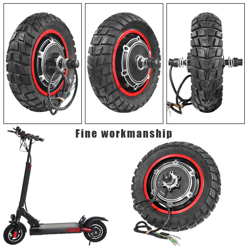 10 Inch 48V 500W Rear Motor Wheel Replacement For Kugoo M4/M4PRO Electric Scooter Inflatable Tire Rear Wheel Motor