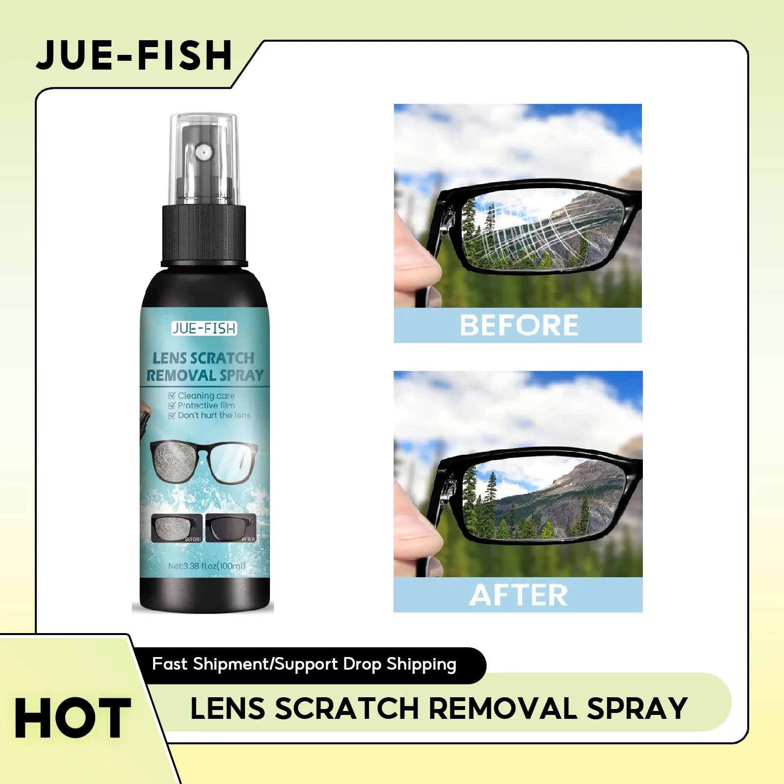 Glasses Lens Cleaner Eyeglass Scratch Removal Spray Lens Fingerprints Dust Oil Cleaner Household Anti Fog Glass Repair Liquid