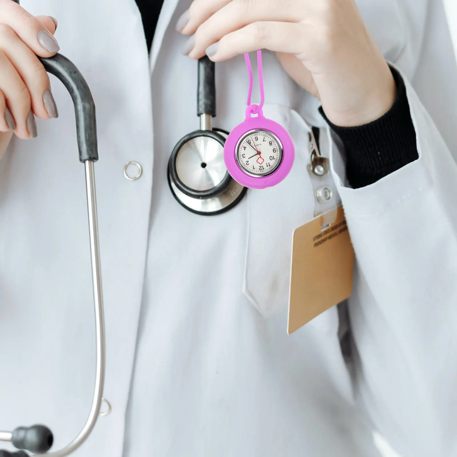 

1 шт. силиконовые подвесные часы для медсестер, врачей и медперсонала, легкие портативные карманные часы с простым элегантным дизайном