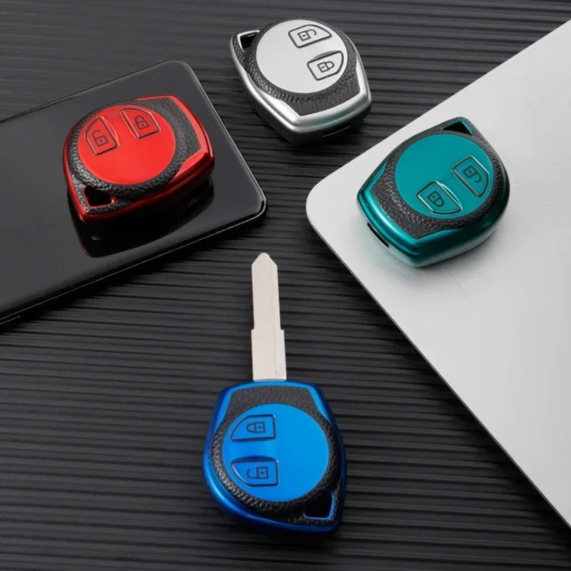 TPU Car Key Case Cover for Suzuki SX4 Swift Liana Vitara Jimny Alto Ignis Esteem 2 Buttons Auto Remote Shell Protect Accessories