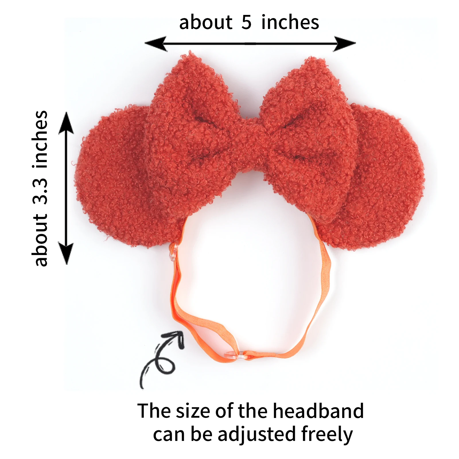Disney Adjustable Lamb Mickey Mouse Ear Elastic Headband 5"Bow Adult & Kids Nylon Hairband Festival Cosplay DIY Hair Accessories view 4