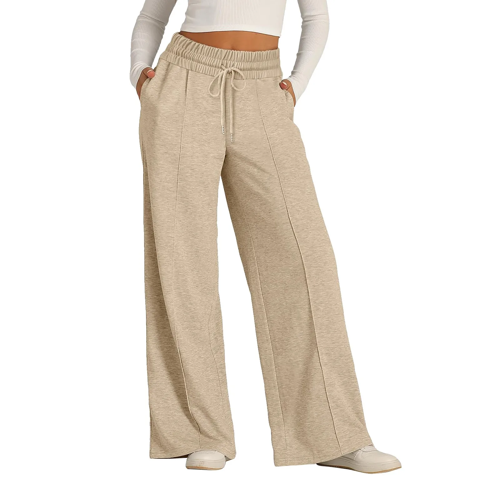 Women\'s High Waisted Wide Leg Sweatpants Casual Yoga Jogger Pants