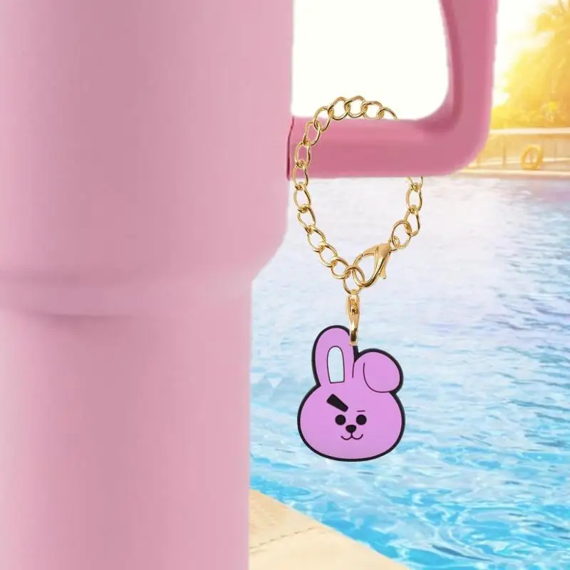 Kawaii Bt21 Acrylic Pendant Anime Cartoon Tata Mang Shooky Chimmy Cup Accessories Chain Cute Couple School Bag Pendant Gift