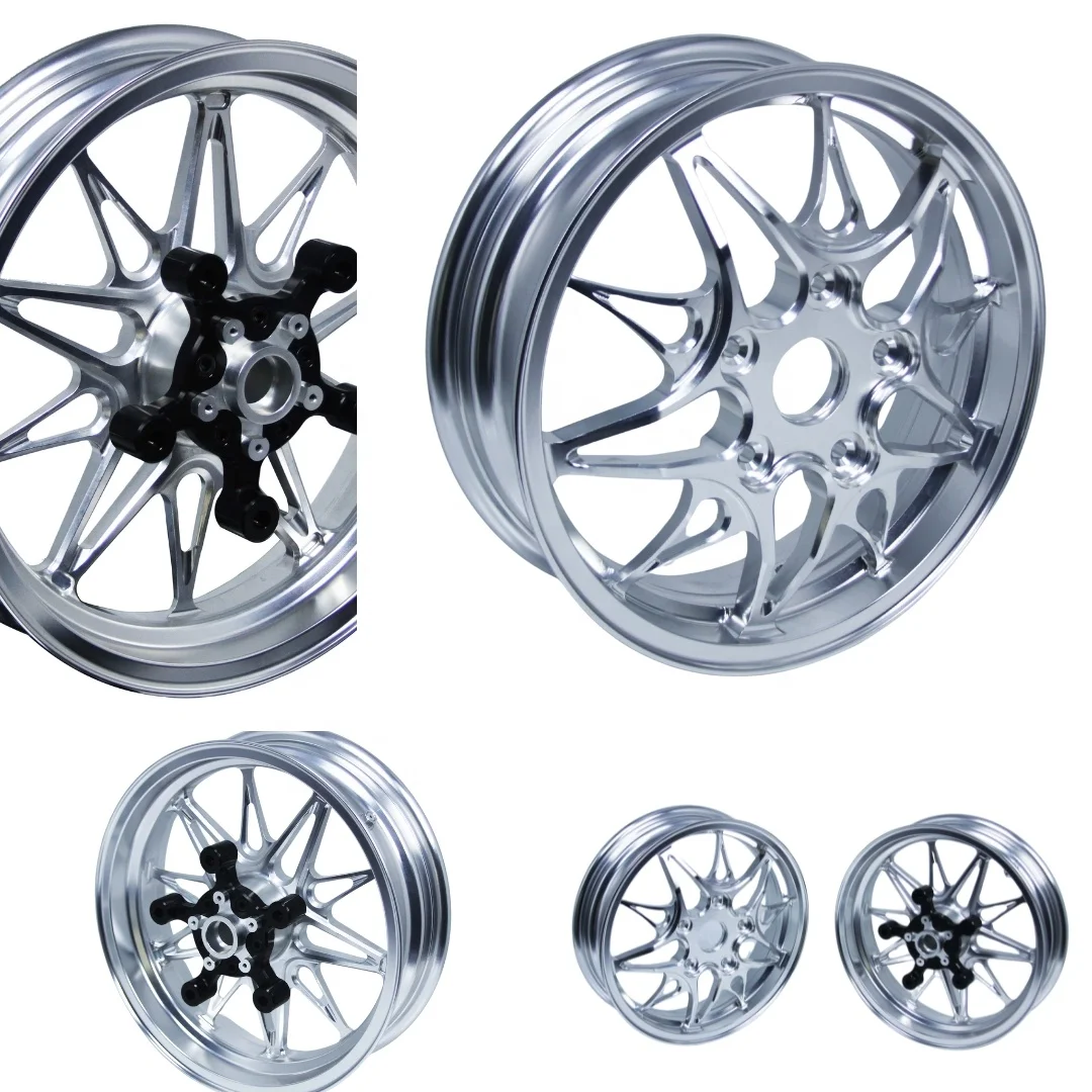 

Wholesale Polished Chrome 13/14 Inch Motorcycle Aluminum Lightweight Forged Scooter Wheels for Yamaha NVX 155