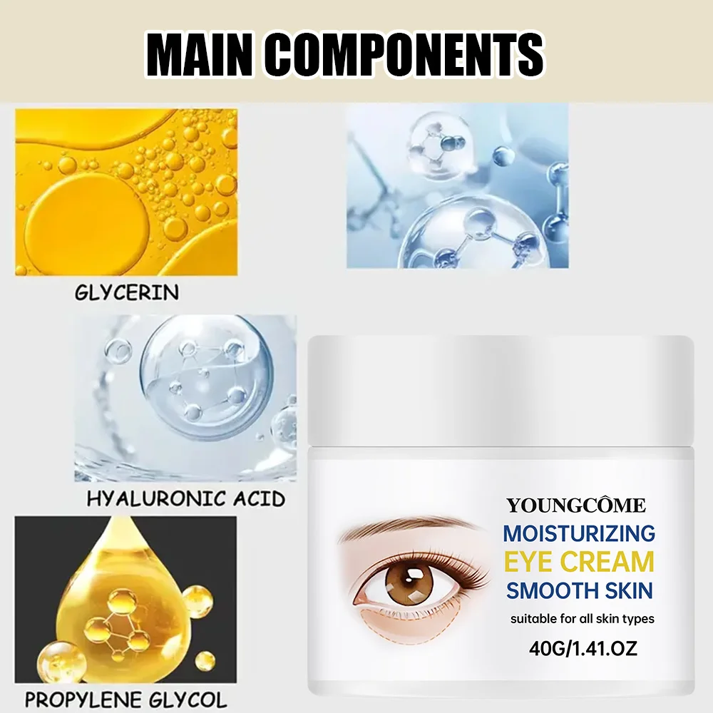 Crème pour les yeux, réduit les rides, sac contre les poches, raffermissant, hydratant, éclaircit la peau des yeux, Anti-cercle foncé ﻿