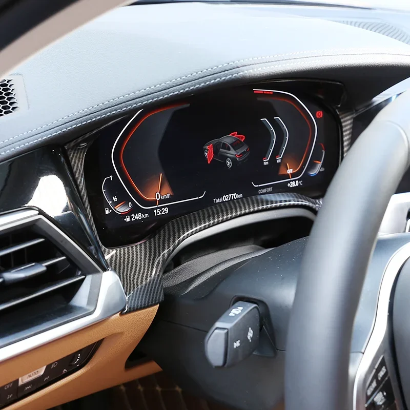 لوحة تحكم مركزية من ألياف الكربون ABS ، ملصقات إطار الشاشة ، إكسسوارات السيارة ، سلسلة BMW 3 ، G20 ، G28 ،-من