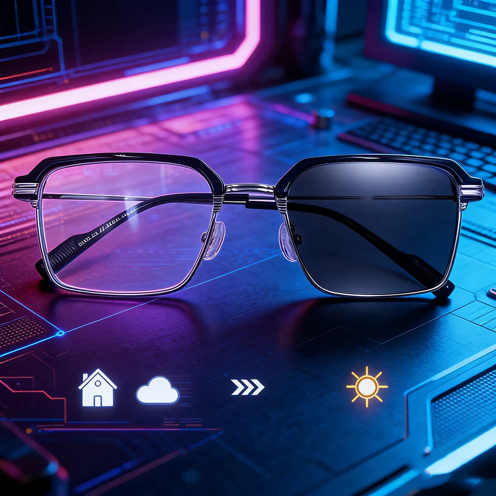 Vintage Quadratische Sonnenbrille Frauen Männer Anti Blau Licht Rechteck Sonnenbrille Weibliche Brillen Photochrome für Männlich Weiblich Brillen