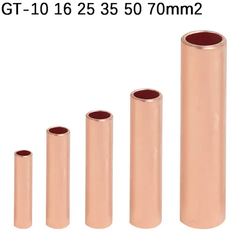 GT-10 16 25 35 50 70mm2 was Wire Electrical Copper Connecting Terminal Cable originally pure Copper Cable Connecting pipe
