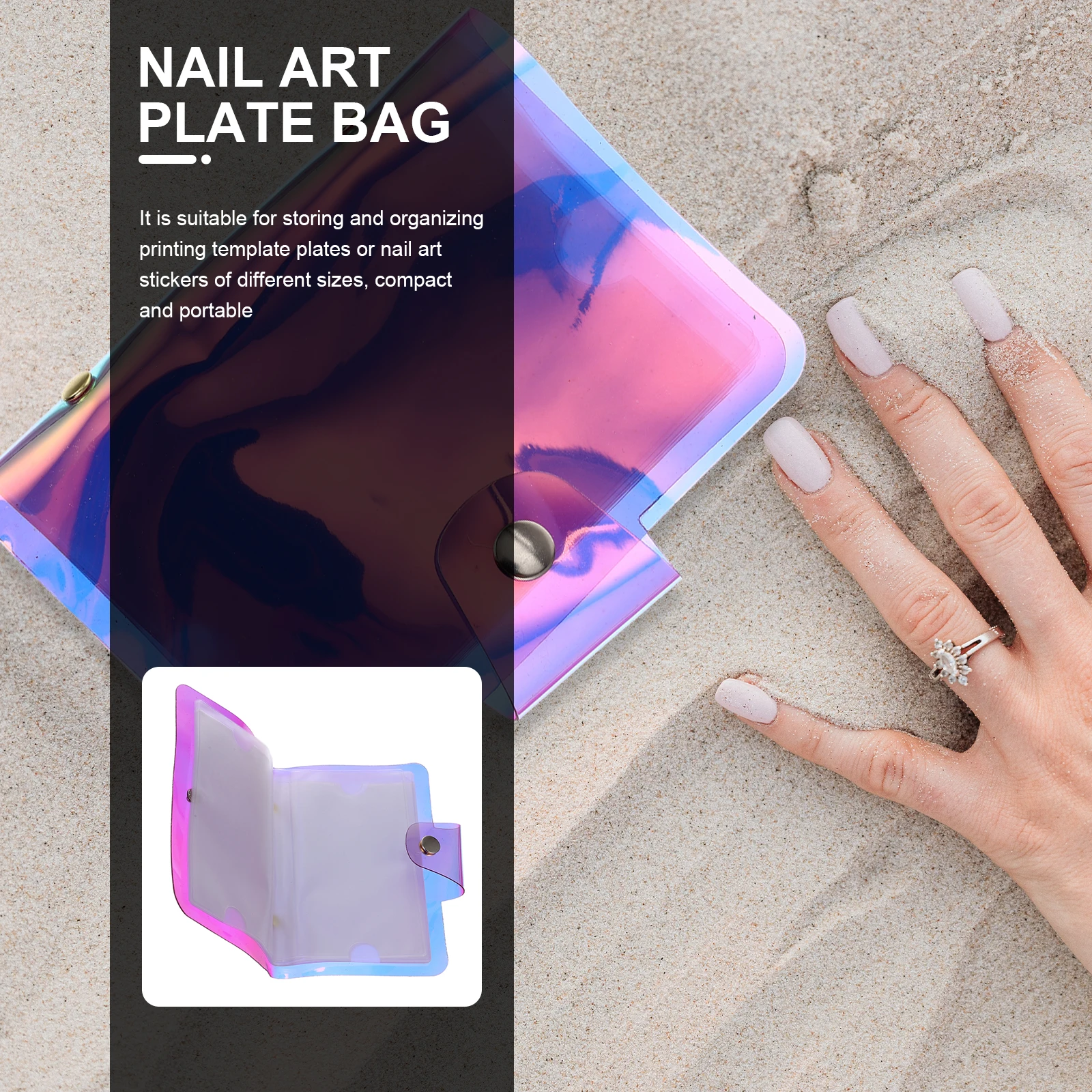 

Nail Stencil Card Holder Case for Plate Stamp Art Bag Template Stamping Multi card Position Compact Portable Storage Pouch 20